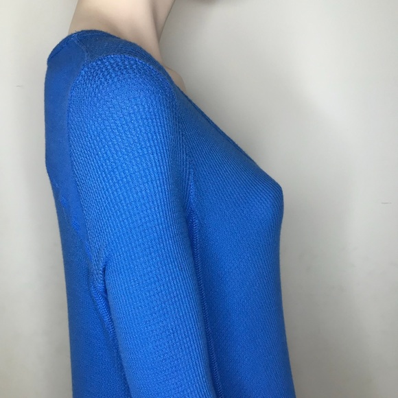 Free People Knit Waffle Top Blue Sapphire Thermal - Picture 4 of 8